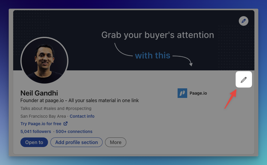 Add Paage to your LinkedIn bio